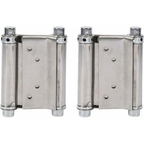 2 Pcs Double Action Spring Hinges in Stainless Steel Saloon Door Hinges, Swing Door Hinges, Load Capacity Up to 15 Kg (1/5)