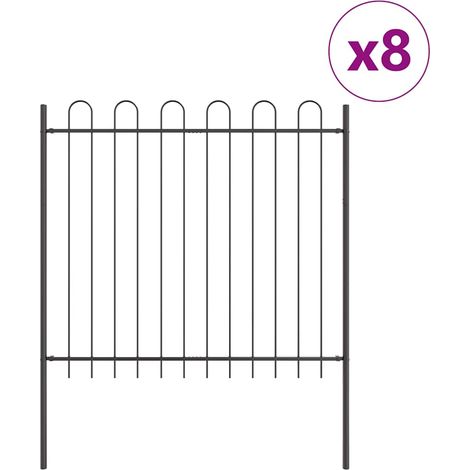 Maison Exclusive - Gartenzaun 8 pcs Grau 13,6 x 1,5 m Pulverbesch
