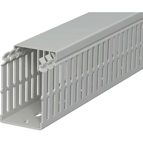 OBO LKV N 75050 goulotte de câblage 75x50x2000 PVC gris pierre RAL7030 6178424 (1/2)