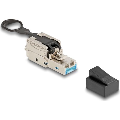 Delock Conjunto de campo macho RJ45 Cat.6A con pestillo de empuje y tracciÃ³n sin herramientas