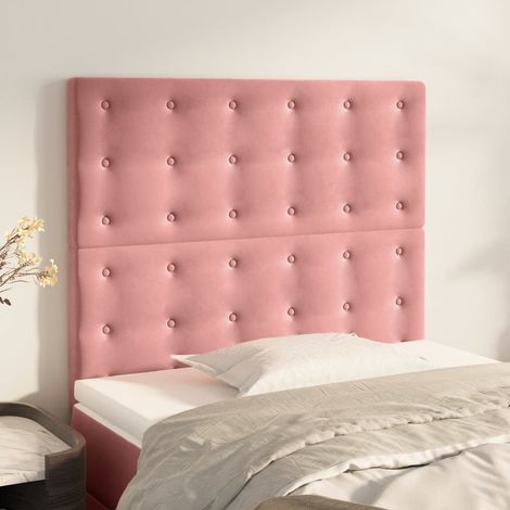 Tête de lit Rose 90x5x118/128 cm Velours (1/5)