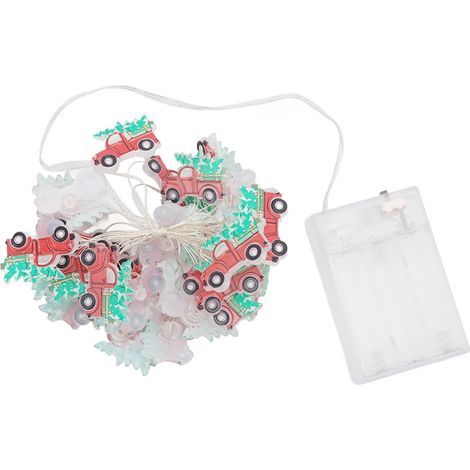 Guirlande Lumineuse de Camion Rouge de Noël, Guirlande Lumineuse de Noël Guirlande Lumineuse à Piles Guirlande Lumineuse LED pour la Décoration de Noël (1/5)