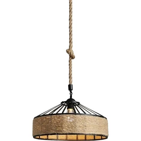 Lámpara colgante, diseño industrial vintage, cable ajustable, 40 cm de diámetro, bombilla no incluida. (1/2)