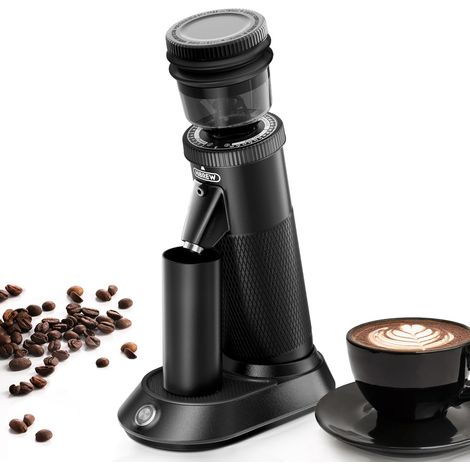 Moulin à Café Électrique 36 Réglages Alliage Aluminium Meule conique 48mm double vitesse. Capacité 50g. Anti-statique réduit résidus. Mouture uniforme (1/5)