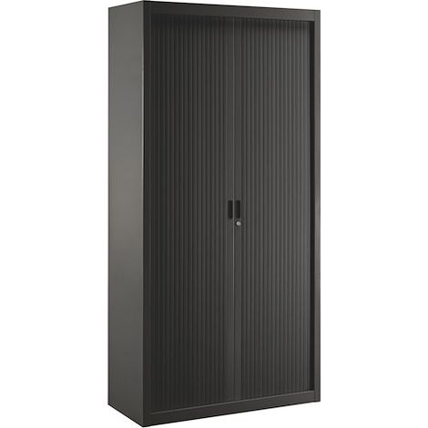 Armoire métal à rideaux démontable Classique H 200 x L 100 cm unicolore - Noir - Maxiburo