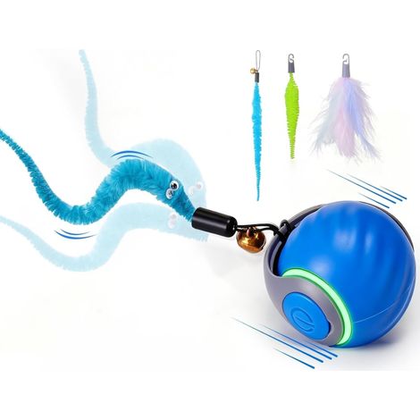 Juguetes autoestimulantes para gatos para combatir el aburrimiento. Pelota inteligente para gatos. Varita de estimulación automática para gatos que fomenta la actividad física. Pelota para tragar.