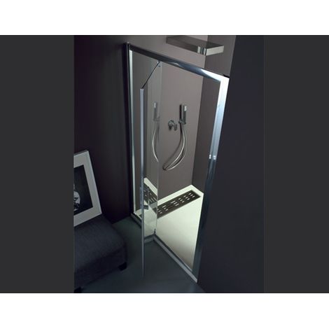 Porta doccia FPB40 in cristallo 6 mm satinato cm. 100 con profilo
