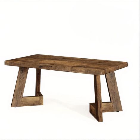 Mesa de centro rectangular estilo rústico 120 x 60 x 51 cm marrón (1/5)