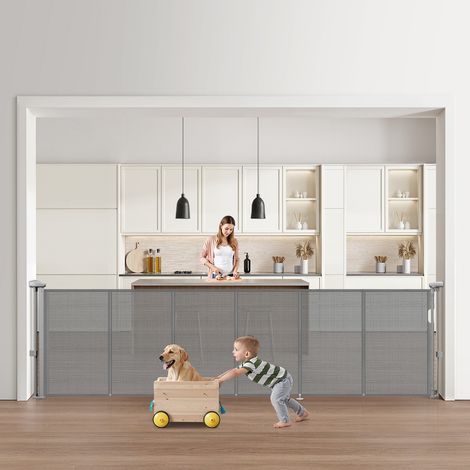 VEVOR Cancelletto retrattile per bambini , alto 870 mm, estensibile fino a 2800 mm di larghezza, cancelletto retrattile per bambini o animali domestici, materiale a rete, facile da installare per scal
