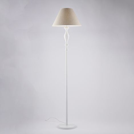 Cascina – Stehlampe aus Holz und weißem Eisen, 1 Licht und Lampenschirm D.45 .183 – Ø45 – BL265-PH-BCO