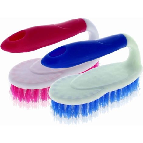 Robuste Reinigungsbürste mit eisenförmigem Griff, ideal zum Reinigen von Teppichen, Badewannen, Badezimmerfliesen, Waschbecken und anderen Küchenutensilien. (1/4)
