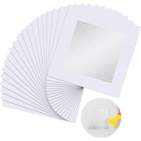 Patch de Réparation de Mur Kit de Réparation Murale 20 Pièces Patch Auto Adhésive Mural Patch de Réparation de Mur en Aluminium Patchs pour Réparation Murs et Trou au Plafond Endommagés 10cm x 10cm (1/5)