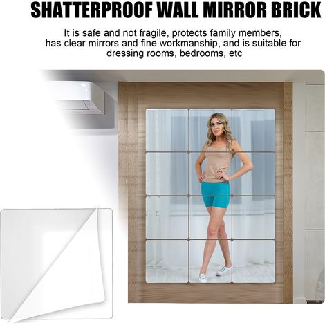 12 Pièces Autocollants Miroir Acrylique Épais Incassable, Feuilles Miroir pour Décoration Murale Salon Chambre Salle de Bain (1/5)