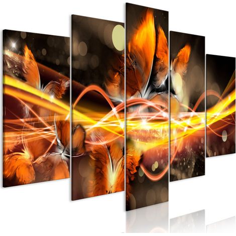 Tableau 5 Panneaux "Swarm of Butterflies Wide Orange" 50 x 100 cm (1/2)