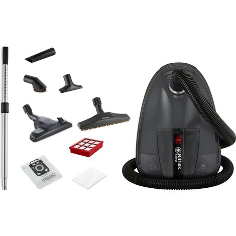 Nilfisk Staubsauger inkl. 5 Zubehörteile, für Teppich und Hartböden, energieeffizient und allergikerfreundlich, mit Beutel, Schwarz - Select