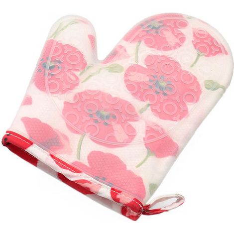 Gant de cuisine en silicone et coton résistant à la chaleur et antidérapant (1 pièce), pour four à micro-ondes et pâtisserie (1/5)