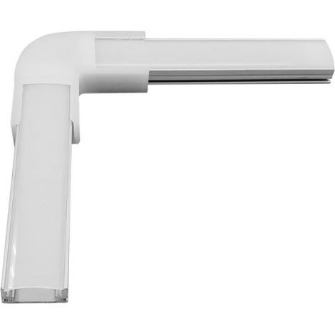 Jonction en L pour Profilé Aluminium en Saillie pour Ruban LED jusqu'à 12mm Opale