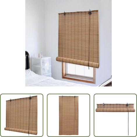 Fensterabdeckung -  Bambusrollo 100x220 cm Braun (1/5)