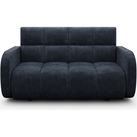 Canapé convertible tissu DENVERS – Avec coffre de rangement-Noir (1/5)