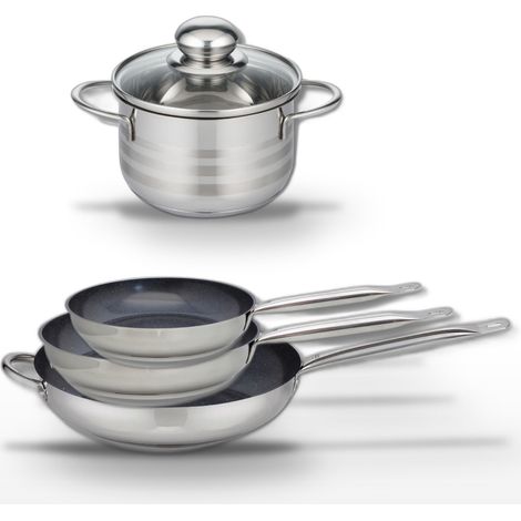 Lot de 3 Poêles 24/28/32 cm Elo Profi Therm Platinum et Faitout 14 cm (1/5)