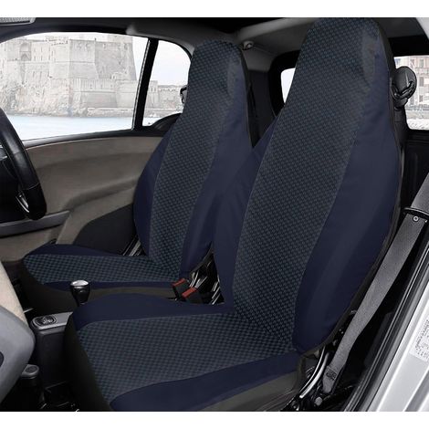 Lupex Shop - Coprisedili anteriori per auto compatibili con Smart Fortwo, versione 450 451 e 453, Made in Italy, Tessuto Policotone Accoppiato, Blu