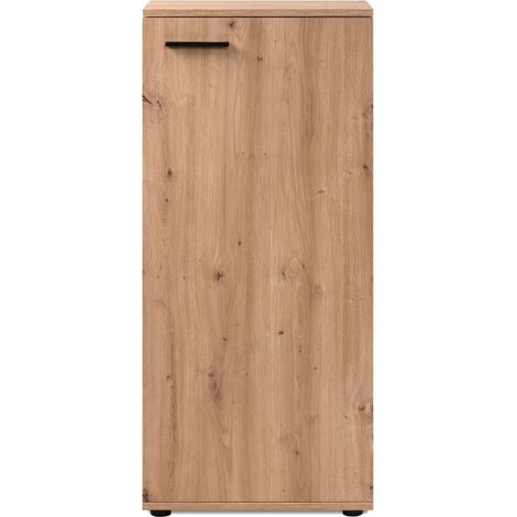 Meuble a chaussures Satos - Chene Artisan - 100 x 110 x 34 cm - Capacité 12 Paires (1/5)