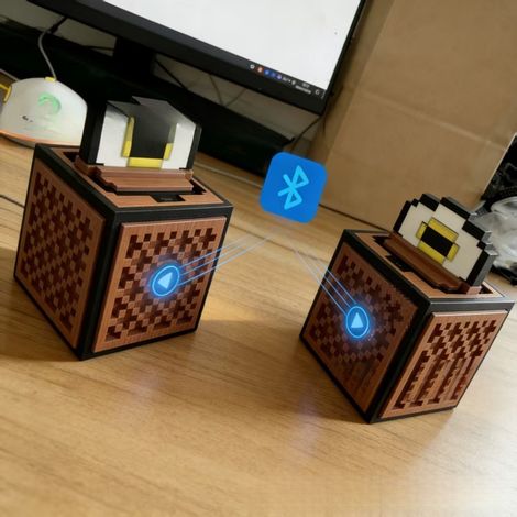 Neuer Jukebox-Bluetooth-Lautsprecher im Retro-Stil (Spitzenversion) – Dekorativer Minecraft-Plattenspieler aus 3D-Druck