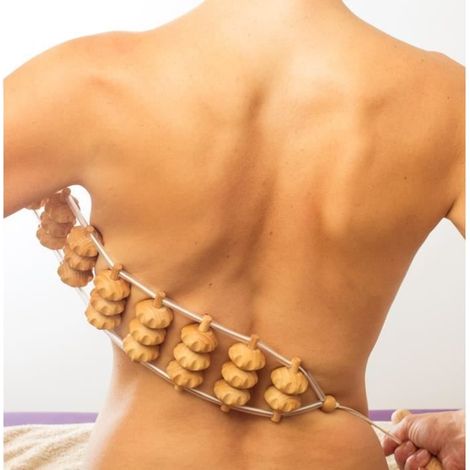 Appareil de massage Tuuli pour les muscles du dos, rouleau de massage, corde en bois, madérothérapie, drainage lymphatique-AquaForge (1/4)