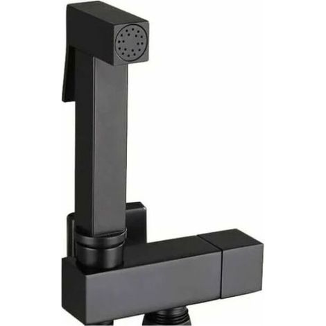 EASYCOMFORT Douchette WC en Laiton Noir avec Pulvérisateur de Bidet à Main - Kit Complet Mural G1/2 pour Salle de Bain, Hygiène Personnelle et Nettoyage (1/4)