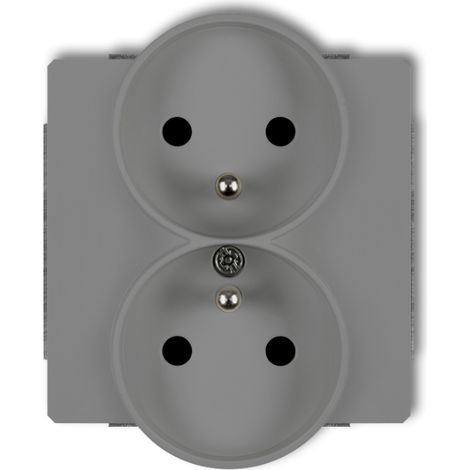 Deco Soft Doppelsteckdose mit/ohne Rahmen, mattgrau 27DGPRSO-2zp