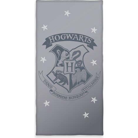 Serviette de plage 70x140 Harry Potter velours enfant gris H24