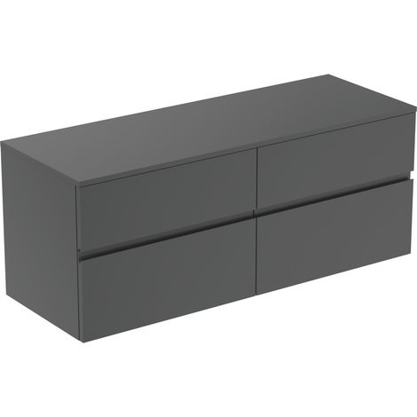 Ideal Standard Finesse - Mueble de lavabo, 140x51x56 cm, 4 cajones, antracita mate E3441Y2 (1/3)