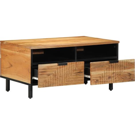Couchtisch Braun 80 x 54 x 40 cm Massivholz Akazie