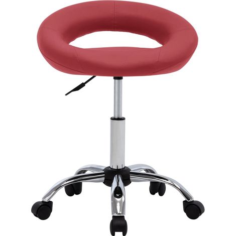 Maison Exclusive - Sedia da Lavoro con Ruote Rossa in Similpelle
