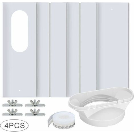Kit de fenêtre pour climatiseur portable – Panneau en PVC renforcé – Réglable de 43 à 140 cm – Joint d'étanchéité inclus (1/5)