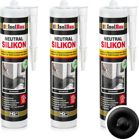 IsolBau Silicone Neutro Nero Neutralsilikon 3 x 300ml (1/5)