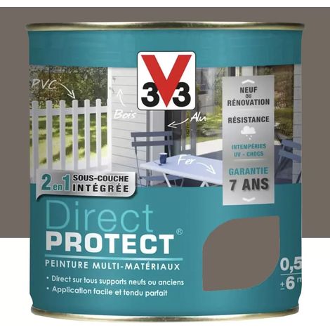 Peinture Glycéro Multi-matériaux V33 Direct Protect Taupe 0,5 L (1/4)
