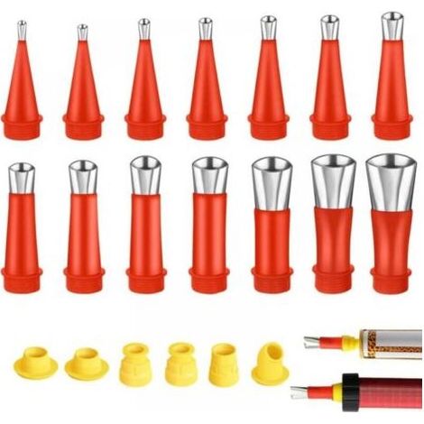 Edelstahl-Düsenapplikator, 20-teiliges universelles integriertes Gummidüsen-Set, Kartuschenpistolen-Düsen-Set für Küche und Bad (1/5)