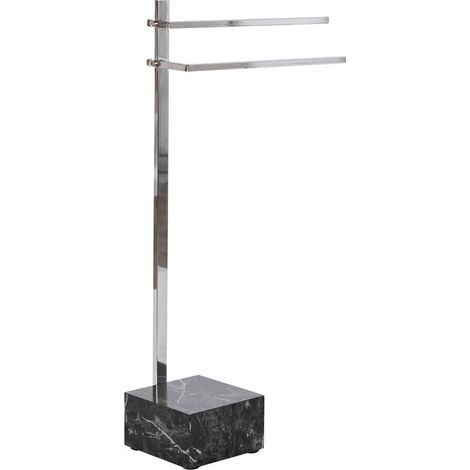Toallero Acero Mdf 45X21X80 Simil Marmol Plateado PB199668 (1/4)