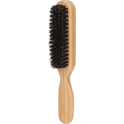 Brosse à raser pour homme, manche en bambou, peigne à barbe à poils doux, outil de coiffage et de nettoyage pour salon de coiffure L (1/5)
