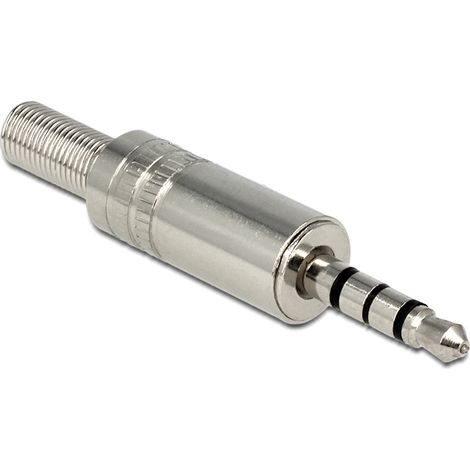 Klinkenstecker 3,5mm stereo metall 4pin delock