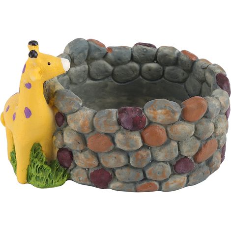 Pot de Plantes Succulentes en Résine Créative Décor Jardin Maison Girafe