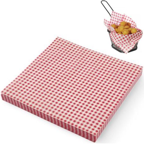 Papier parchemin pour en-cas et frites, à carreaux, 500 pièces, 306 x 305 mm - Hendi 678176 (1/5)