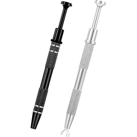 Outil de préhension de billes de perçage Mabor en acier inoxydable (lot de 2), outil de ramassage à 4 griffes pour bijoutier, pince à diamant pour composants électroniques à puce CI (1/4)