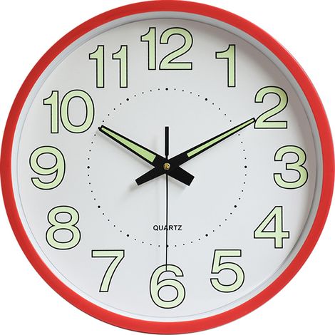 Horloge murale décorative avec fonction lumineuse silencieuse et sans tic-tac, alimentée par piles (1/5)