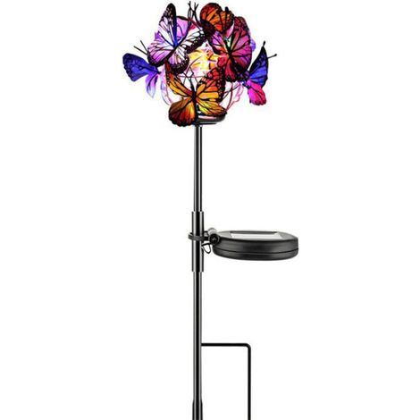 Lampe à piquet - Ulisem - Boule papillon - Solaire - LED - Étanche (1/4)