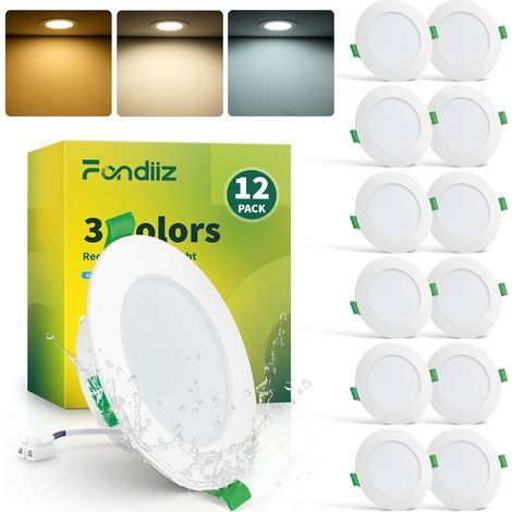 Lot de 12 Spot Encastrable,LED 6W,Réglable 2700K-6000K,IP44,Salle de Bain,Cuisine (1/5)