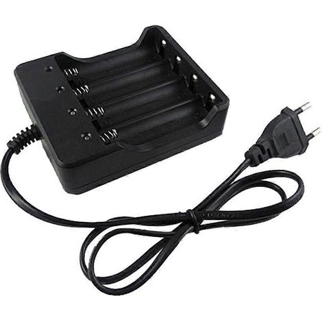 Chargeur USB compatible 18650, noir, chargeur universel à 4 ports pour batteries lithium rechargeables 18650 4,2 V, charge rapide (1/5)