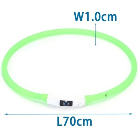 Collier LED rechargeable en silicone USB avec 3 modes d'éclairage (1/2)