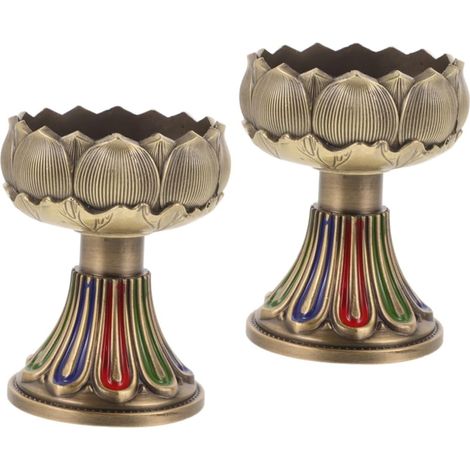 2pièces Photophore Métal Support De Lampe à Huile Pour Brûleur Décoratif Pour Essentielle Bougie Votive Objet (1/5)